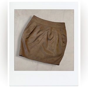 Tan Ruched Mini Pencil Skirt with Pockets by Forever 21, Women’s -XS-